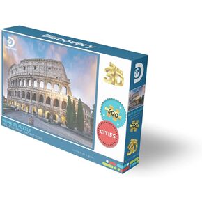 PRIME3D لغز الكولوسيوم، اكتشاف روما ثلاثي الأبعاد، أحجية الصور المقطوعة العدسية ثلاثية الأبعاد - 24 × 18 بوصة، 500 قطعة