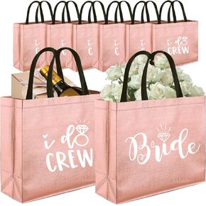 CUTERUI GIFTED 1 pcs Hot Pink I Do Crew Non-Woven Gift Bag for Bridesmaid Gifts,Bachelorette Party Favors in Kuwait