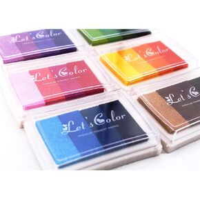 Weierken 15 Color Craft Ink Pad Stamps Partner DIY ألوان قابلة للذوبان في الماء، وسادة حبر للطوابع والورق والنسيج الخشبي وبطاقة سكرابوكينغ المطاطية وعيد الشكر والهالوين ومستلزمات حفلات رأس السنة الجديدة
