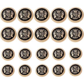 20 قطعة أزرار سوداء للسترة - أزرار ذهبية معدنية 15 مم 20 مم لسترة الرجال والنساء أزرار للخياطة، والمعاطف الرياضية، والبدلات، والزي الرسمي، والسترة in Kuwait