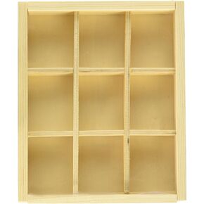 صندوق تذكاري من مالتيكرافت إيمبورتس مصنوع يدويًا من الخشب الطبيعي ذو 9 نوافذ مقاس 12.06 سم × 14.61 سم، أكريليك، متعدد الألوان، 2.54 سم × 12.7 سم × 15.24 سم in Kuwait