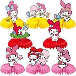 8 قطع من ديكورات طاولة الحفلات ماي ميلودي، قطع مركزية للطاولات على شكل قرص العسل لتزيين الطاولة من ماي ميلودي in Kuwait