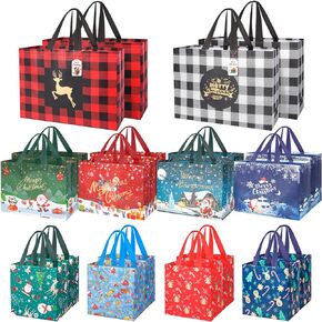 باغستاش 20 حزمة أكياس هدايا عيد الميلاد بأحجام متنوعة، أكياس هدايا قابلة لإعادة الاستخدام تتضمن 4 حقائب كبيرة جدًا، 8 كبيرة، 8 حقائب صغيرة غير منسوجة لعيد الميلاد لهدايا عيد الميلاد وحفلات العطلات in Kuwait