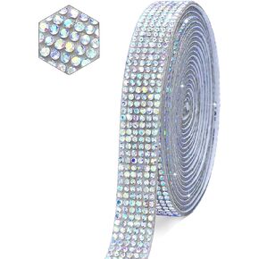 Self Adhesive Gold Crystal Rhinestone Strips Diamond Ribbon Bling Gemstone Sticker Rhinestone Roll for Craft with 2 mm Rhinestone for DIY Arts Crafts,Wedding Party,Car Phone Decoration (Gold) in Kuwait