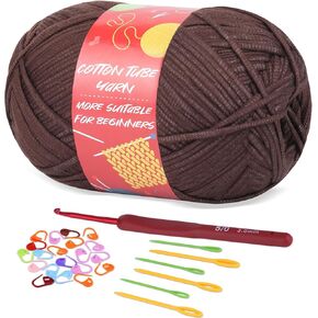 12.3OZ Yarn for Beginner Crocheting, 350g No Split Crochet Yarn, Beginners Yarn for Crocheting and Knitting with Crochet Hooks, Stitch Markers, Easy Yarn for Beginners Crocheting Christmas Decoration in Kuwait