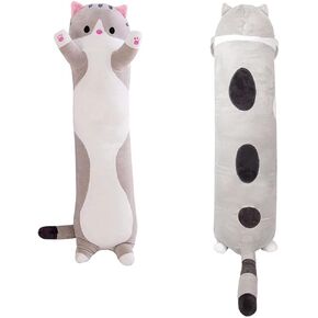 وسادة معانقة قطيفة للقطط من GAIORD، لعبة حيوانات محشوة كبيرة طويلة للقطط، وسادة قطط محشوة على شكل حيوان قطط، وسادة عناق وسادة للجسم in Kuwait