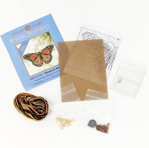 Mill Hill Butterflies Beaded Counted Cross Stitch Kits, Set of 4 Spring Ornament Kits - Plus Decorative 'Needleworker' Magnet in Saudi Arabia