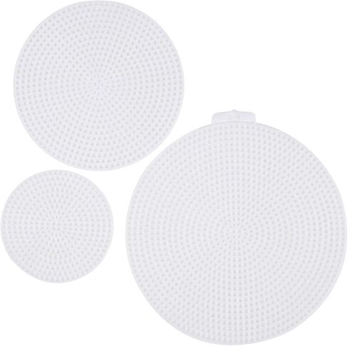 Tosnail 60 Pack 3", 4.5", 5.75" Round Plastic Canvas Mesh Sheets, Plastic Canvas Circle Plastic Mesh Mat for Embroidery, Crafting in Saudi Arabia