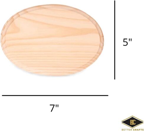 لوحة خشبية بيضاوية، لوحة من خشب الصنوبر الطبيعي غير مكتملة، رائعة للمشروعات اليدوية والديكور المنزلي - 5 × 7 بوصات - قطعتان. in Kuwait