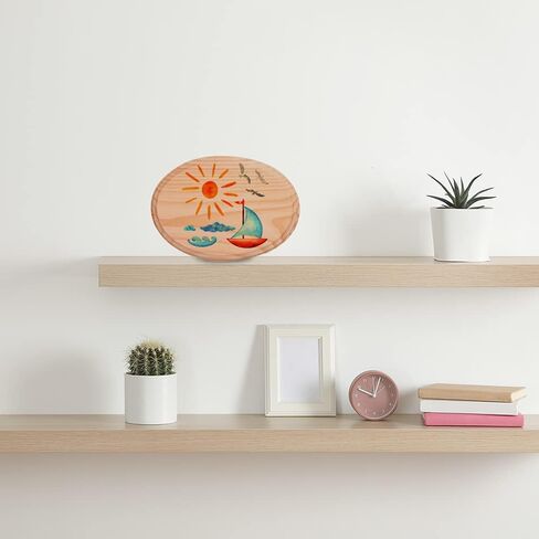 لوحة خشبية بيضاوية، لوحة من خشب الصنوبر الطبيعي غير مكتملة، رائعة للمشروعات اليدوية والديكور المنزلي - 5 × 7 بوصات - قطعتان. in Kuwait