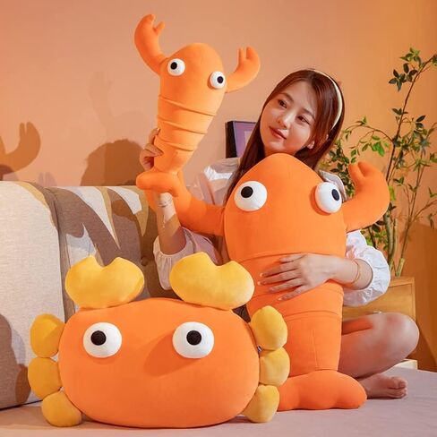 XIZHI Lobster Plush Stuffed Animal Lobster Plush Toy Lobster Pillow Suitable for Christmas and Birthday with Huggable Gifts (Red B) in Saudi Arabia