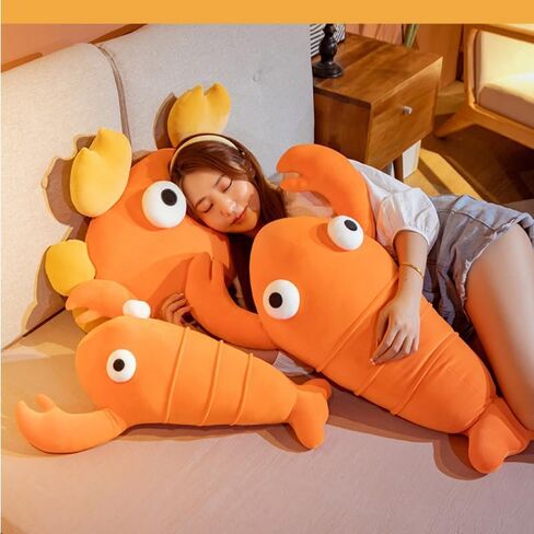 XIZHI Lobster Plush Stuffed Animal Lobster Plush Toy Lobster Pillow Suitable for Christmas and Birthday with Huggable Gifts (Red B) in Saudi Arabia