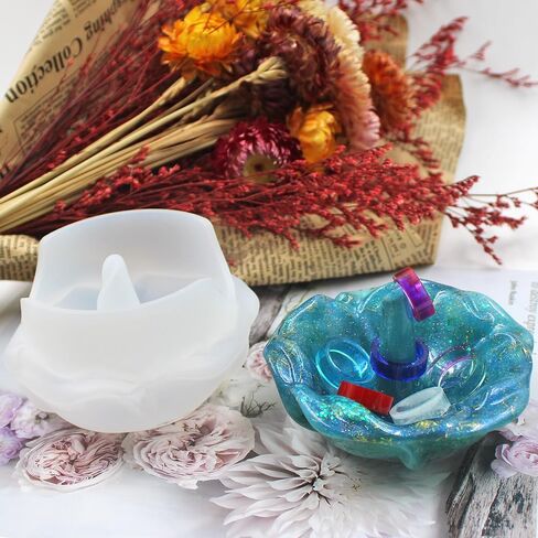 Ring Holder Resin Mold, SENHAI Rose Shaped Ring Holder Molds & Silicone Resin Ring Mold, for DIY Rings, Ring Stand, Jewelry Holder Dish, Ring Jewelry Display Stand, Art Craft Home Décor in Saudi Arabia