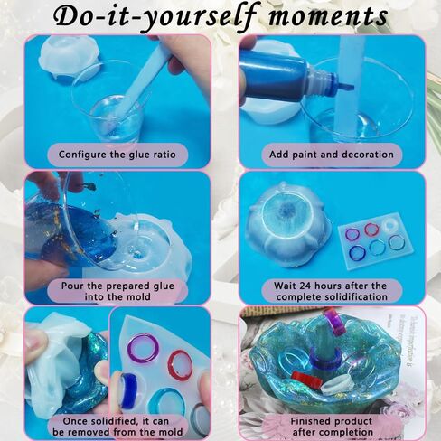 Ring Holder Resin Mold, SENHAI Rose Shaped Ring Holder Molds & Silicone Resin Ring Mold, for DIY Rings, Ring Stand, Jewelry Holder Dish, Ring Jewelry Display Stand, Art Craft Home Décor in Saudi Arabia