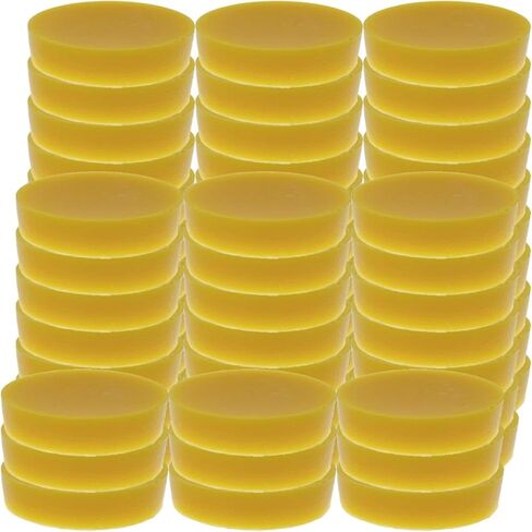 60 قطعة من شمع العسل الأصفر النقي من توجيت، مكعبات شمع مستديرة ومكيفات خيط شمع العسل للشموع والأثاث والعناية بالخشب الطبيعي والمشروعات اليدوية in Kuwait