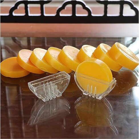 60 قطعة من شمع العسل الأصفر النقي من توجيت، مكعبات شمع مستديرة ومكيفات خيط شمع العسل للشموع والأثاث والعناية بالخشب الطبيعي والمشروعات اليدوية in Kuwait