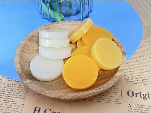 60 قطعة من شمع العسل الأصفر النقي من توجيت، مكعبات شمع مستديرة ومكيفات خيط شمع العسل للشموع والأثاث والعناية بالخشب الطبيعي والمشروعات اليدوية in Kuwait