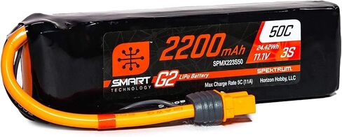 سبيكترم بطارية ليثيوم بوليمر ذكية 11.1 فولت 2200mAh 3S 50C G2: IC3, SPMX223S50 in Saudi Arabia