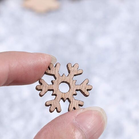 KESYOO 100Pcs Wooden Ornaments Mini Christmas Wood Slices Decorative Wooden Cutout Shapes Christmas Tree Ornaments DIY Craft Xmas Holiday Decorations in Saudi Arabia