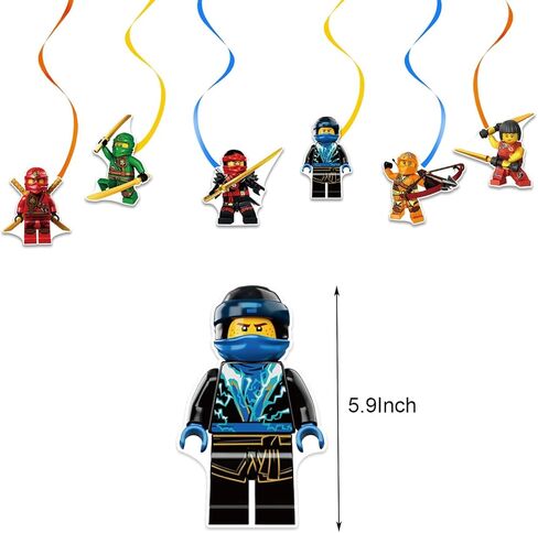 لوازم حفلات عيد ميلاد النينجا، بالونات زينة خلفية بطابع النينجا، لافتة علوية للكيك، ديكورات حفلات أعياد الميلاد، زينة حفلات أعياد الميلاد للأولاد النينجا المحارب in Kuwait