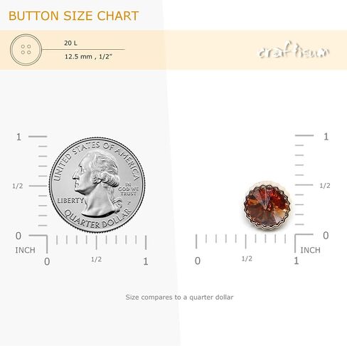 Craftisum Decorative Amber Rhinestone Resin Sewing Shank Buttons 50 pcs - 12.5mm, 1/2" in Saudi Arabia