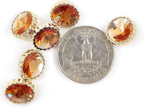 Craftisum Decorative Amber Rhinestone Resin Sewing Shank Buttons 50 pcs - 12.5mm, 1/2" in Saudi Arabia