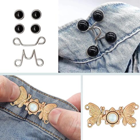 8 مجموعات من دبابيس زر شد الخصر البنطلونات الجينز الكبيرة جدا، زر شد الخصر للبنطلونات وحزام الخصر، مشابك شد البنطلونات in Kuwait