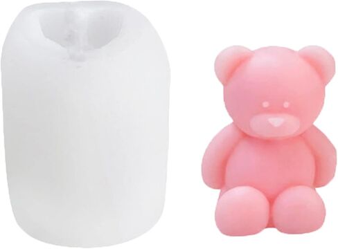 WOPODI لطيف الدب قالب من السيليكون الراتنج صب شمعة قوالب 3D جميل يجلس تيدي بير DIY العفن الحرف الحيوانات فندان العفن المعطرة شمعة موس الصابون سلاسل المفاتيح المعلقات تزيين الكعكة بوليمر كلاي in Kuwait