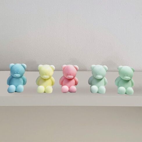 WOPODI لطيف الدب قالب من السيليكون الراتنج صب شمعة قوالب 3D جميل يجلس تيدي بير DIY العفن الحرف الحيوانات فندان العفن المعطرة شمعة موس الصابون سلاسل المفاتيح المعلقات تزيين الكعكة بوليمر كلاي in Kuwait