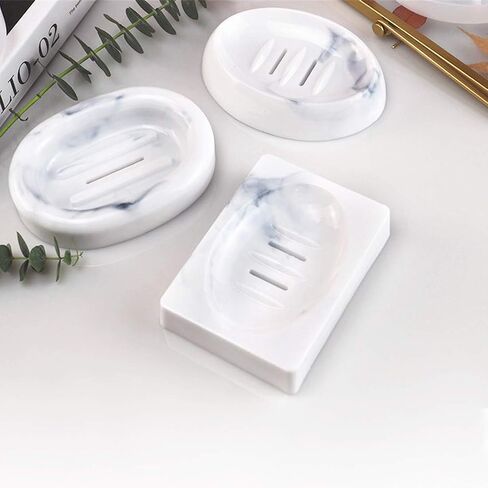FineInno 3 Pcs Resin Soap Dish Molds with Drain,Rectangle Silicone Soap Dish Tray Mold Oval Epoxy Resin Jewelry Tray Molds for DIY Resin Soap Dish (Soap Dish Molds) in Saudi Arabia