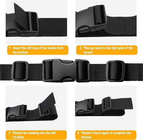 Buckles Strap 1 Inch: 12 PCS Quick Side Release Buckles Dual Adjustable, 24 PCS Tri-glide Slide Clip, 6 Yard Nylon Webbing Straps for DIY Making Luggage Strap, Pet Collar Backpack Repair in Kuwait