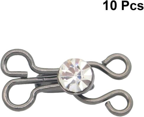 HEALLILY Clothing Hooks 50 Pairs Sewing Hooks and Eyes Closure for Bra and Clothing Fur Coat Jacket Pants Silver Bra Connector Buckle in Saudi Arabia