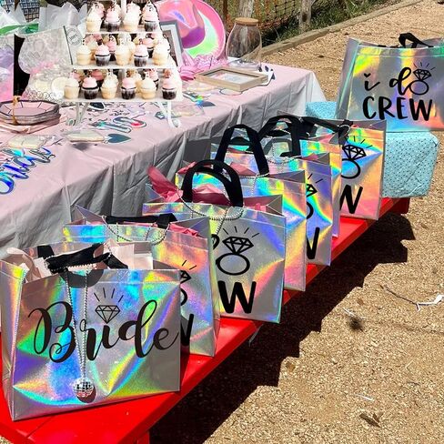 CUTERUI GIFTED 1 pcs Hot Pink I Do Crew Non-Woven Gift Bag for Bridesmaid Gifts,Bachelorette Party Favors in Kuwait