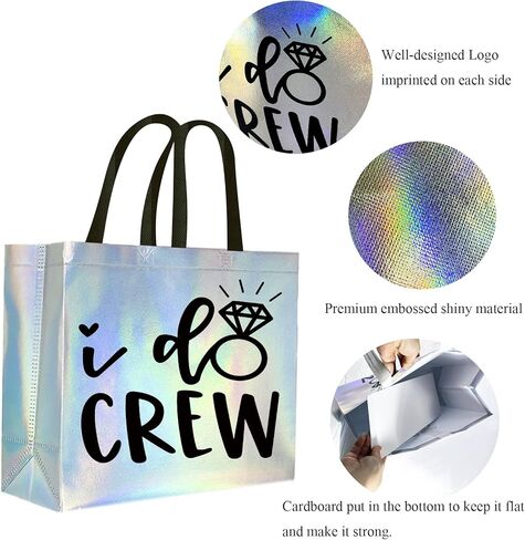 CUTERUI GIFTED 1 pcs Hot Pink I Do Crew Non-Woven Gift Bag for Bridesmaid Gifts,Bachelorette Party Favors in Kuwait