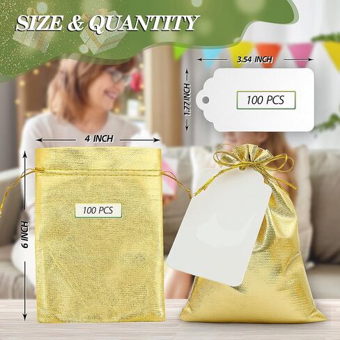 doyide 50pcs أكياس هدية الرباط الذهب، 8x12in أكياس المجوهرات الرباط الحقائب، لامعة حفل زفاف لصالح أكياس، أكياس الكيس فارغة لحفلة عيد ميلاد عيد الميلاد استحمام الطفل تفضل الحلوى in Kuwait