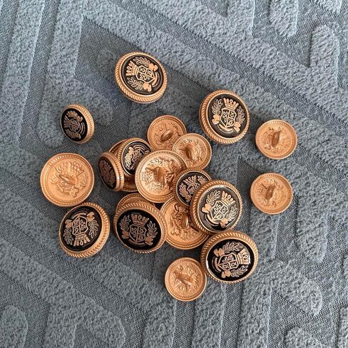 20 قطعة أزرار سوداء للسترة - أزرار ذهبية معدنية 15 مم 20 مم لسترة الرجال والنساء أزرار للخياطة، والمعاطف الرياضية، والبدلات، والزي الرسمي، والسترة in Kuwait