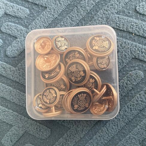 20 قطعة أزرار سوداء للسترة - أزرار ذهبية معدنية 15 مم 20 مم لسترة الرجال والنساء أزرار للخياطة، والمعاطف الرياضية، والبدلات، والزي الرسمي، والسترة in Kuwait