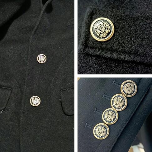 20 قطعة أزرار سوداء للسترة - أزرار ذهبية معدنية 15 مم 20 مم لسترة الرجال والنساء أزرار للخياطة، والمعاطف الرياضية، والبدلات، والزي الرسمي، والسترة in Kuwait