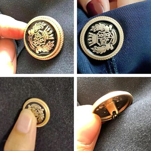 20 قطعة أزرار سوداء للسترة - أزرار ذهبية معدنية 15 مم 20 مم لسترة الرجال والنساء أزرار للخياطة، والمعاطف الرياضية، والبدلات، والزي الرسمي، والسترة in Kuwait