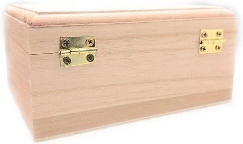 12 Pc Rectangle Unfinished Wood Box Natural DIY Craft Stash Boxes with Hinged Lid and Front Clasp for Arts Hobbies in Saudi Arabia