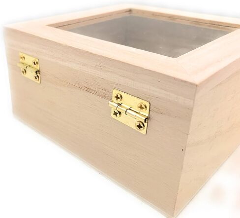 Oojami 10 pc set Unfinished Wood Craft Box with Window for Arts, Crafts and Birthday Party Favor DIY in Saudi Arabia