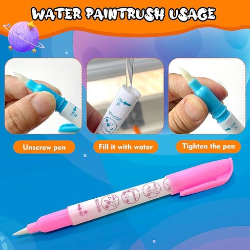 كتب تلوين مائية للاطفال الصغار من فارتي، كتاب تلوين مائي سحري قابل لاعادة الاستخدام، كتاب تلوين حيوانات كرتوني للاولاد والبنات - فكرة هدية تعليمية ومسلية (6 عبوات) in Kuwait