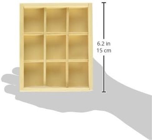 صندوق تذكاري من مالتيكرافت إيمبورتس مصنوع يدويًا من الخشب الطبيعي ذو 9 نوافذ مقاس 12.06 سم × 14.61 سم، أكريليك، متعدد الألوان، 2.54 سم × 12.7 سم × 15.24 سم in Kuwait