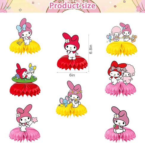 8 قطع من ديكورات طاولة الحفلات ماي ميلودي، قطع مركزية للطاولات على شكل قرص العسل لتزيين الطاولة من ماي ميلودي in Kuwait