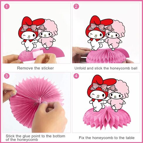 8 قطع من ديكورات طاولة الحفلات ماي ميلودي، قطع مركزية للطاولات على شكل قرص العسل لتزيين الطاولة من ماي ميلودي in Kuwait