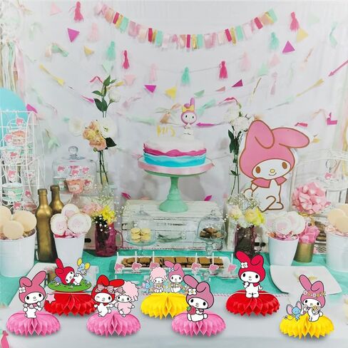 8 قطع من ديكورات طاولة الحفلات ماي ميلودي، قطع مركزية للطاولات على شكل قرص العسل لتزيين الطاولة من ماي ميلودي in Kuwait