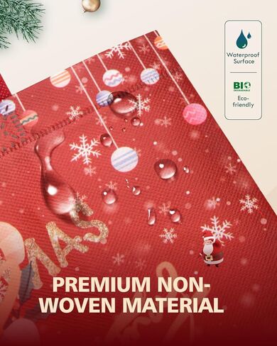 باغستاش 20 حزمة أكياس هدايا عيد الميلاد بأحجام متنوعة، أكياس هدايا قابلة لإعادة الاستخدام تتضمن 4 حقائب كبيرة جدًا، 8 كبيرة، 8 حقائب صغيرة غير منسوجة لعيد الميلاد لهدايا عيد الميلاد وحفلات العطلات in Kuwait