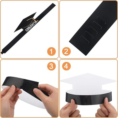 Tenare 36 Pieces Paper Graduation Crown for Kids Adjustable Paper Graduation Cap (Yellow) in Saudi Arabia