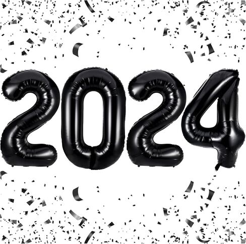 بالونات ارقام سوداء 2021 - بالونات مايلر من رقائق الالومنيوم الفاخرة مقاس 40 انش لمستلزمات حفلات المهرجانات 2021 وديكورات التخرج in Saudi Arabia