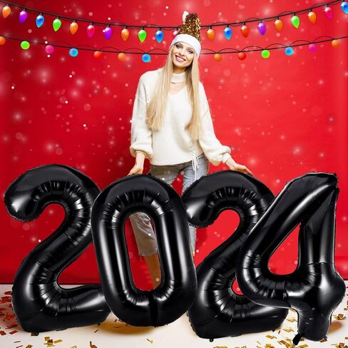 بالونات ارقام سوداء 2021 - بالونات مايلر من رقائق الالومنيوم الفاخرة مقاس 40 انش لمستلزمات حفلات المهرجانات 2021 وديكورات التخرج in Saudi Arabia